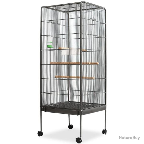 Cage � oiseaux 54 x 54 x 146 cm acier noir 02_0041709