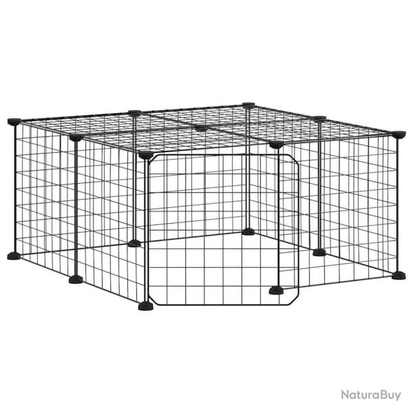 Cage animaux de compagnie � 12 panneaux et porte 35 x 35 cm noir 02_0041558