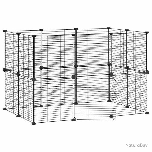Cage animaux de compagnie � 20 panneaux et porte 35 x 35 cm noir 02_0041567