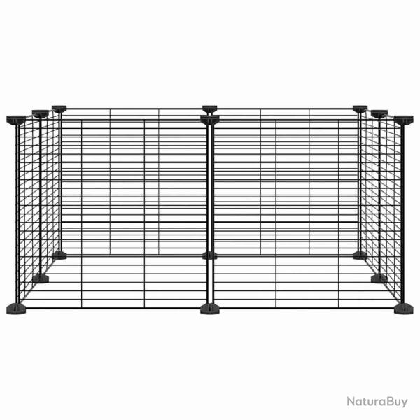 Cage animaux de compagnie  8 panneaux 35 x 35 cm acier noir 02_0041599