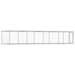 Cage pour chien avec porte 8 x 2 x 1,5 m acier galvanis&eacute; gris 02_0041621