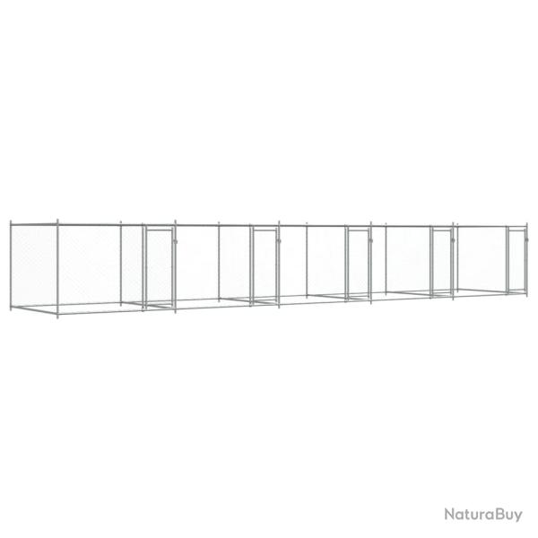 Cage pour chien avec portes 10 x 2 x 1,5 m acier galvanis� gris 02_0041622