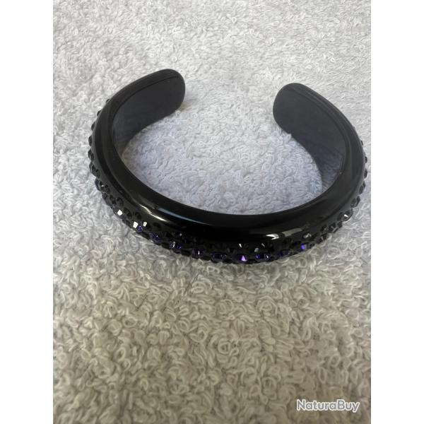 bracelet cristaluna bellezza en cristal acrylique noir neuf