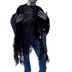Kit Complet Masque Alien + Veste+ Gants Halloween R&eacute;actif UV Blanc
