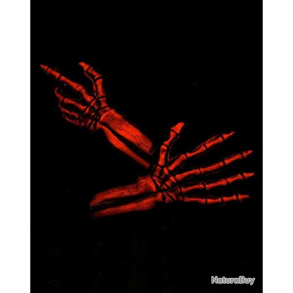 Gants Halloween Squelette Reactif UV Orange