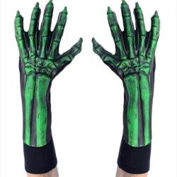 Gants Halloween Squelette Reactif UV Vert
