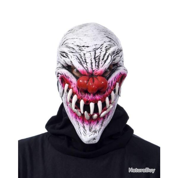 Masque Latex Halloween Last Laught Evil Clown Reactif UV