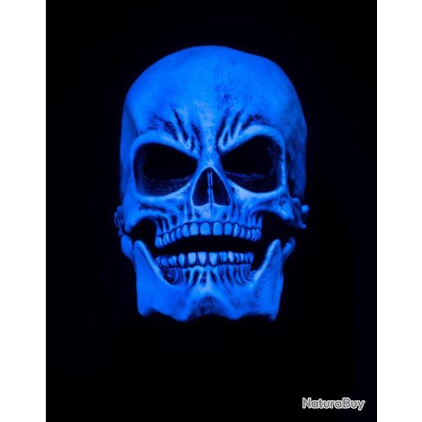 Masque Latex Halloween Squelette R�actif UV Blanc