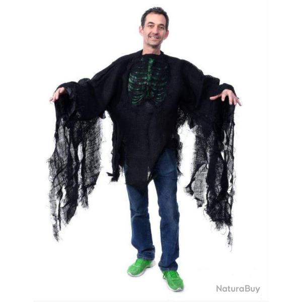 Veste D�guisement Squelette Halloween R�actif UV Vert