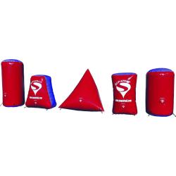 Kit 5 obstacles - Gellball- Archery - Paintball - Laser - Rouge Bleu