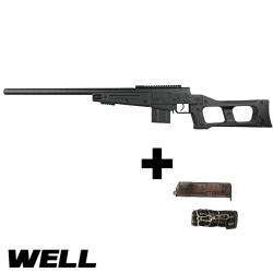 Fusil Sniper Airsoft MB4408A Well - R&eacute;plique Longue Distance avec Syst&egrave;me Hop-Up Ajustable