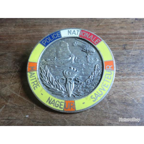insigne mail  C.R.S police nationale maitre nageur sauveteur  / drago paris