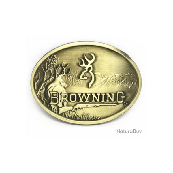 Browning Buckmark Silver Plated Belt Buckle Boucle ceinture Boucles ceinturons