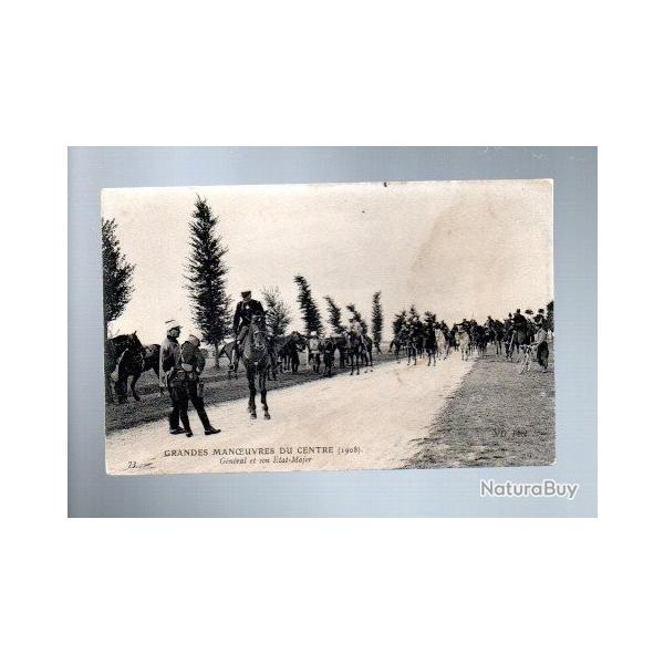grandes manoeuvres du centre 1908, g�n�ral et son �tat-major