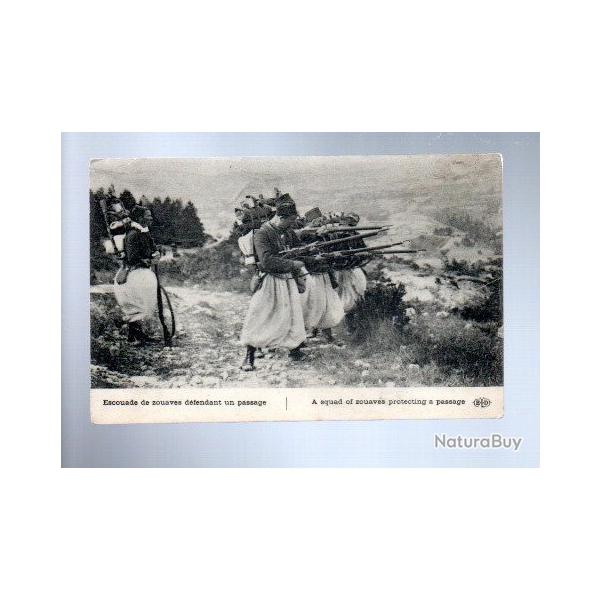 escouade de zouaves d�fendant un passage cpa