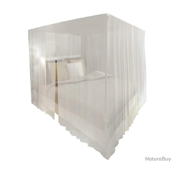 Moustiquaire de lit carr�e blanche 220x200x210 cm Lot de 2 - 3 ouvertures Confort anti-insectes