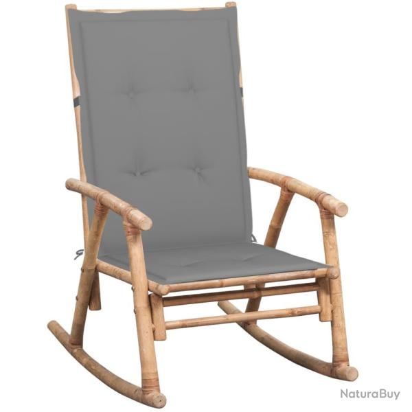 Chaise � bascule avec coussin bambou