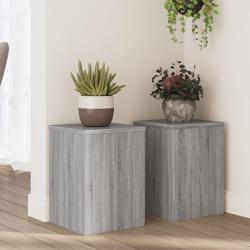 Supports pour plantes 2 pcs sonoma gris bois d'ing&eacute;nierie
