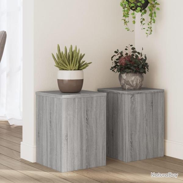 Supports pour plantes 2 pcs sonoma gris bois d'ing�nierie