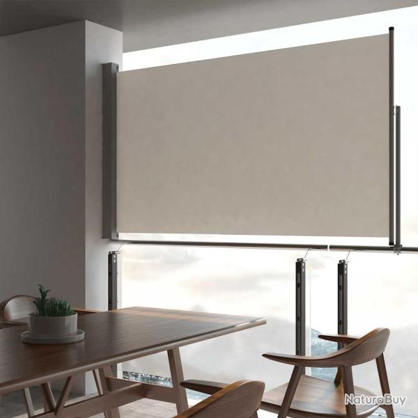 Auvent lat�ral r�tractable de patio 140 x 300 cm Blanc cass�