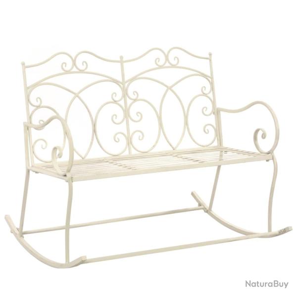 Banc de jardin 104 cm Fer Blanc antique