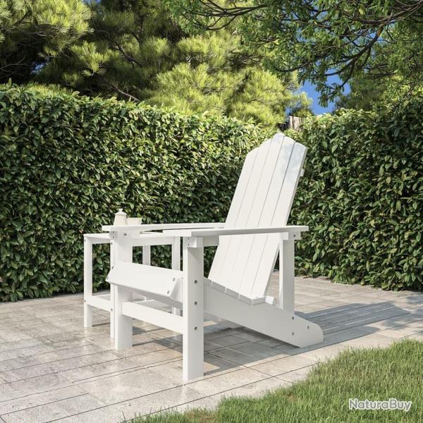 Chaise Adirondack de jardin PEHD Blanc