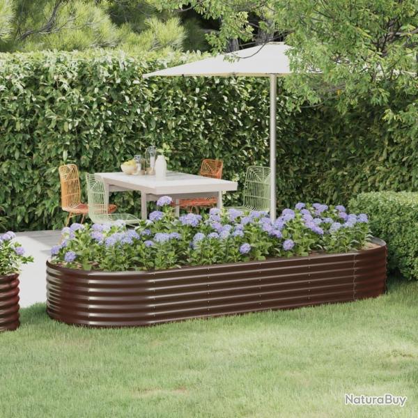 Lit surlev de jardin Acier enduit de poudre marron