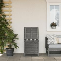 Bo&icirc;te de rangement de jardin anthracite bois massif de sapin