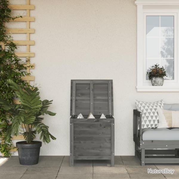 Bo�te de rangement de jardin anthracite bois massif de sapin