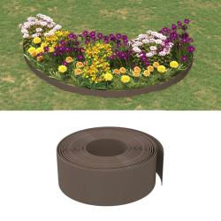 Bordures de jardin 4 pcs marron 10 m 20 cm poly&eacute;thyl&egrave;ne