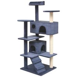 Arbre &agrave; chat avec griffoirs en sisal 125 cm Bleu fonc&eacute;