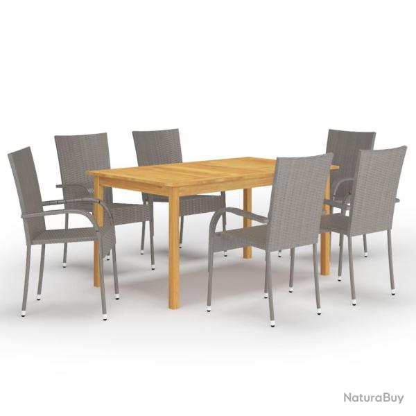 Ensemble � manger de jardin 7 pcs Gris