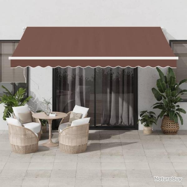 Auvent manuel r�tractable avec LED marron 400x350 cm