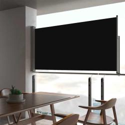 Auvent lat&eacute;ral r&eacute;tractable de patio 80x300 cm Noir