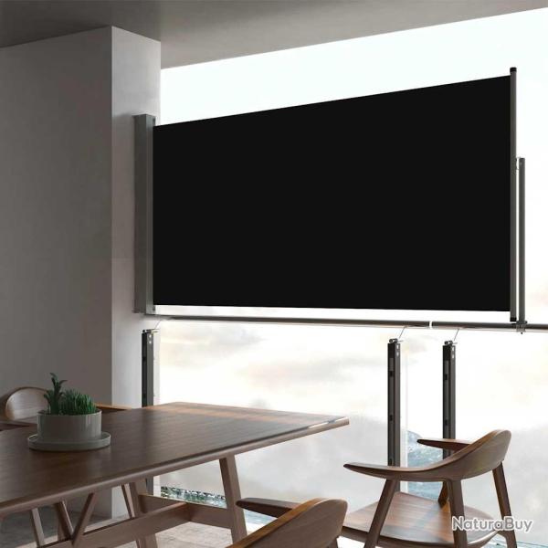 Auvent lat�ral r�tractable de patio 80x300 cm Noir