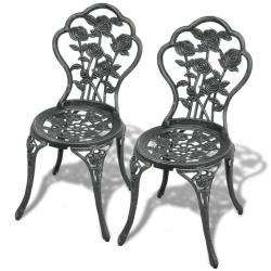 Chaises de bistro lot de 2 Aluminium coul&eacute; Vert