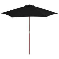 Parasol de jardin avec m&acirc;t en bois noir 270 cm