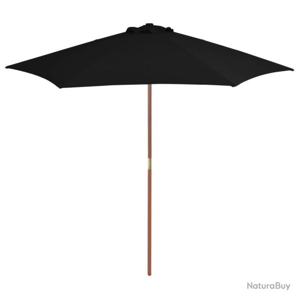 Parasol de jardin avec m�t en bois noir 270 cm