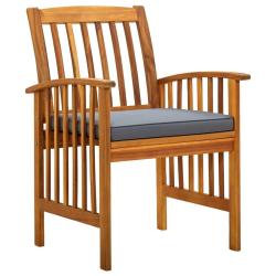 Ensemble &agrave; manger de jardin 3 pcs et coussins Acacia solide