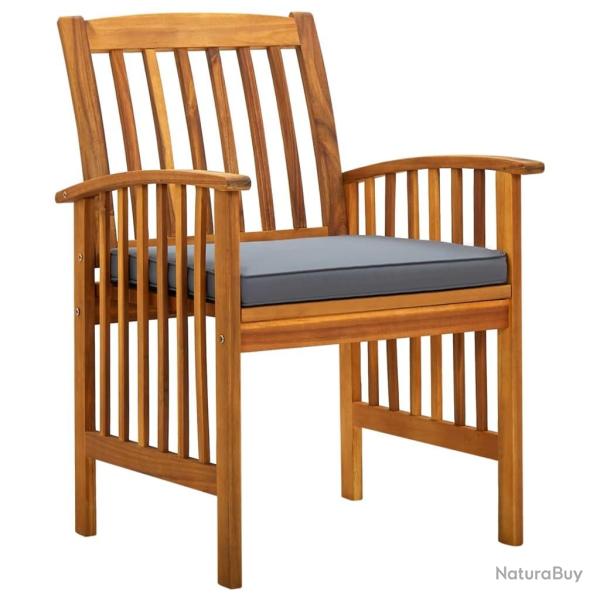 Ensemble � manger de jardin 3 pcs et coussins Acacia solide