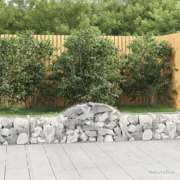 Paniers � gabions arqu�s 2 pcs 200x30x40/60 cm Fer galvanis�
