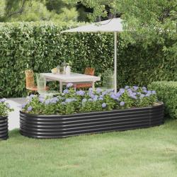 Lit sur&eacute;lev&eacute; de jardin Acier enduit de poudre Anthracite
