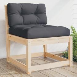 Canap&eacute; de jardin avec coussins bois de pin solide