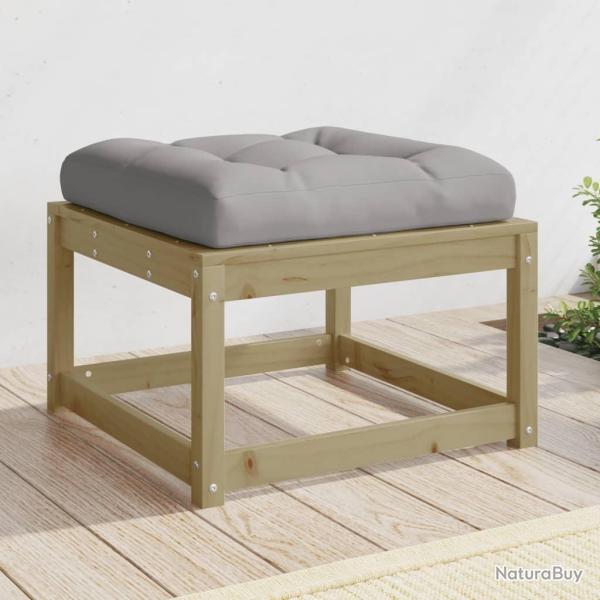 Repose-pied de jardin avec coussins bois de pin impr�gn�