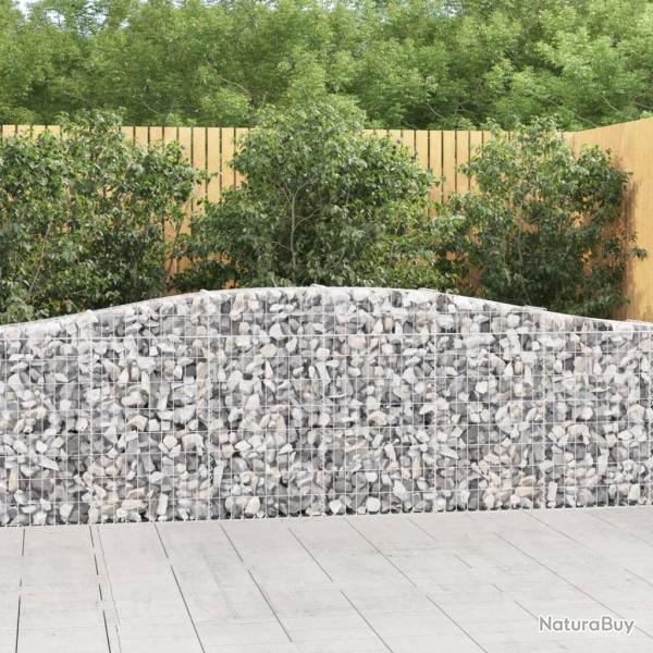 Paniers � gabions arqu�s 2 pcs 400x30x80/100 cm Fer galvanis�