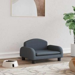 Lit pour chien gris fonc&eacute; 50x40x30 cm tissu