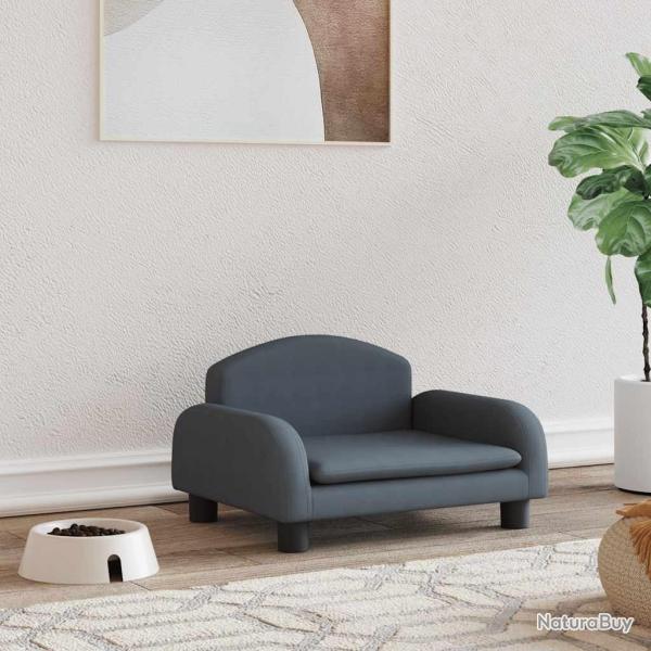 Lit pour chien gris fonc� 50x40x30 cm tissu