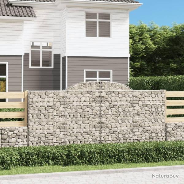 Paniers  gabions arqus 2 pcs 300x30x140/160 cm fer galvanis
