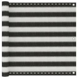 &Eacute;cran de balcon en PEHD 90x400 cm Anthracite et blanc