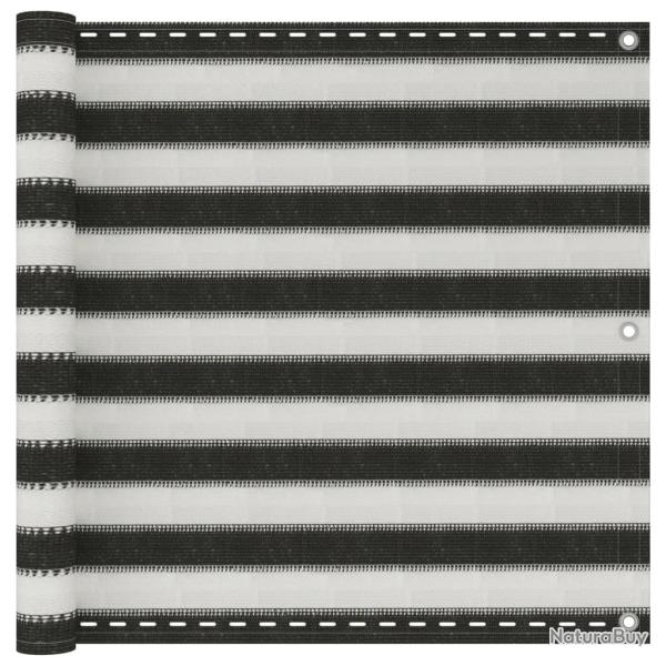 �cran de balcon en PEHD 90x400 cm Anthracite et blanc
